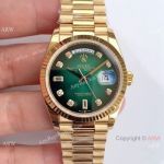 ()Swiss Rolex Presidential Day Date Green Ombre Dial Watch 3255 Movement